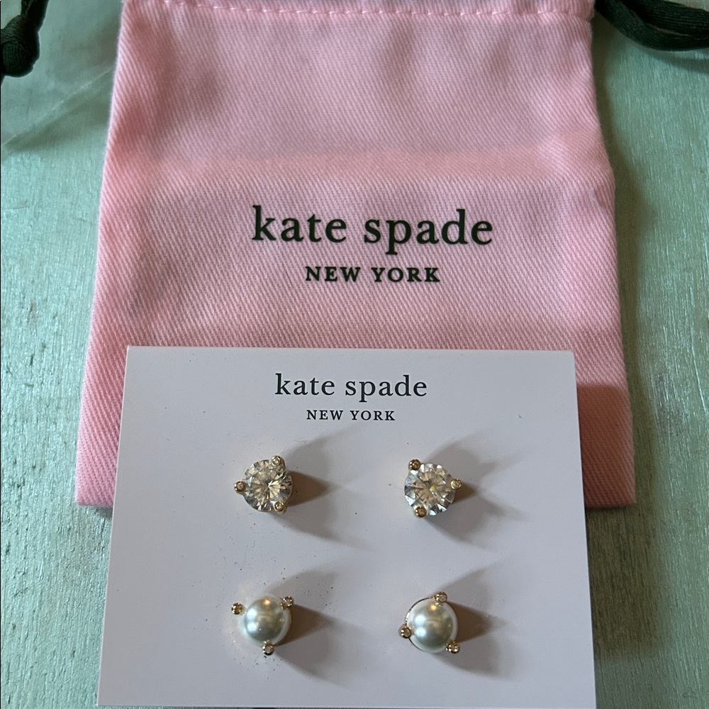 Kate Spade gold and Pearl Stud Earrings